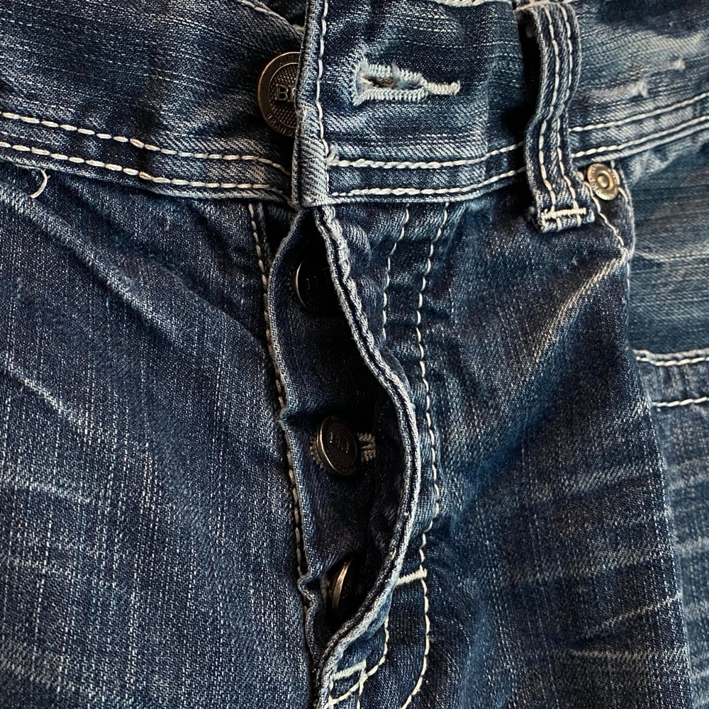 Men's BKE Denim Justin Distressed Button Fly Jeans Waist 34 - Picture 6 of 10